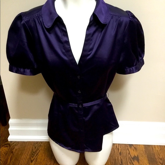 HM Purple Puff Sleeve Blouse - Picture 2 of 5